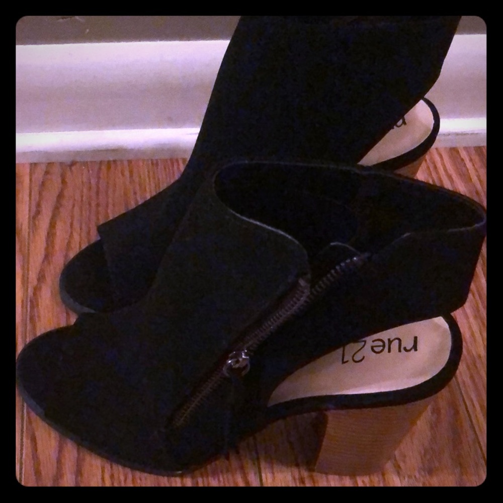 Faux suede heels